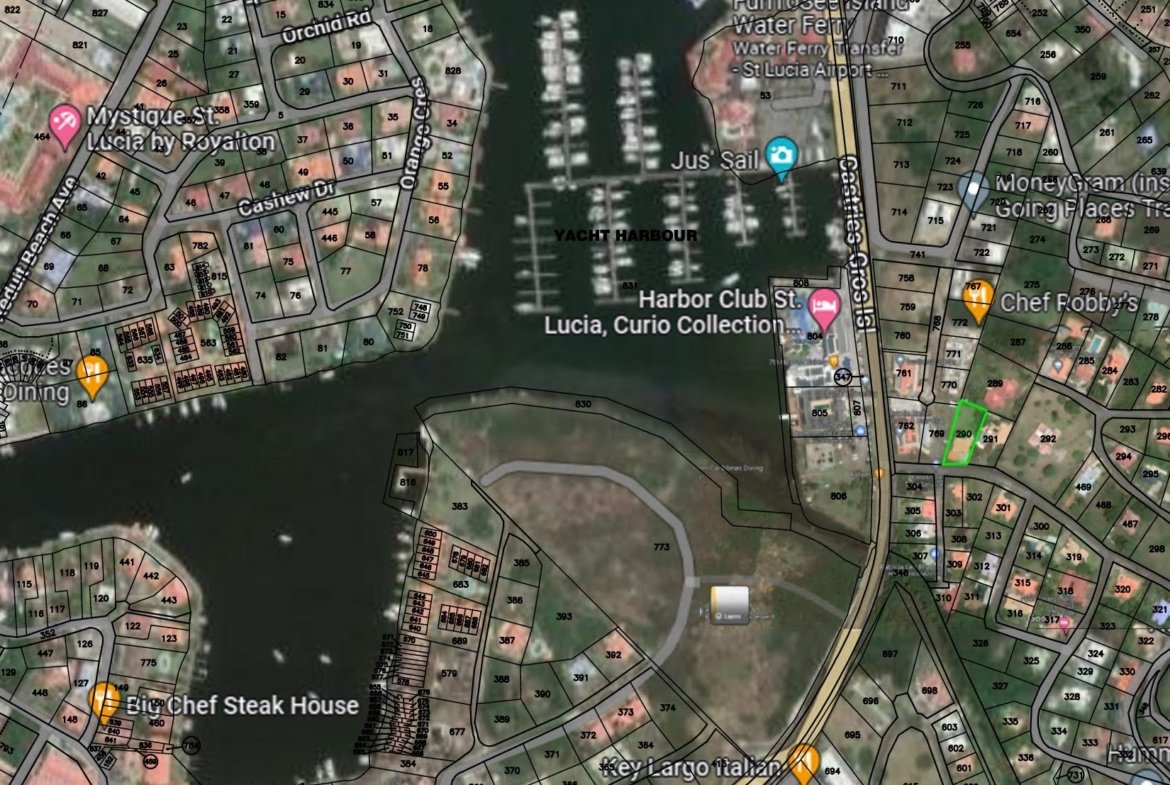 Satellite view of Perfectly Located Home For Sale In Rodney Bay
