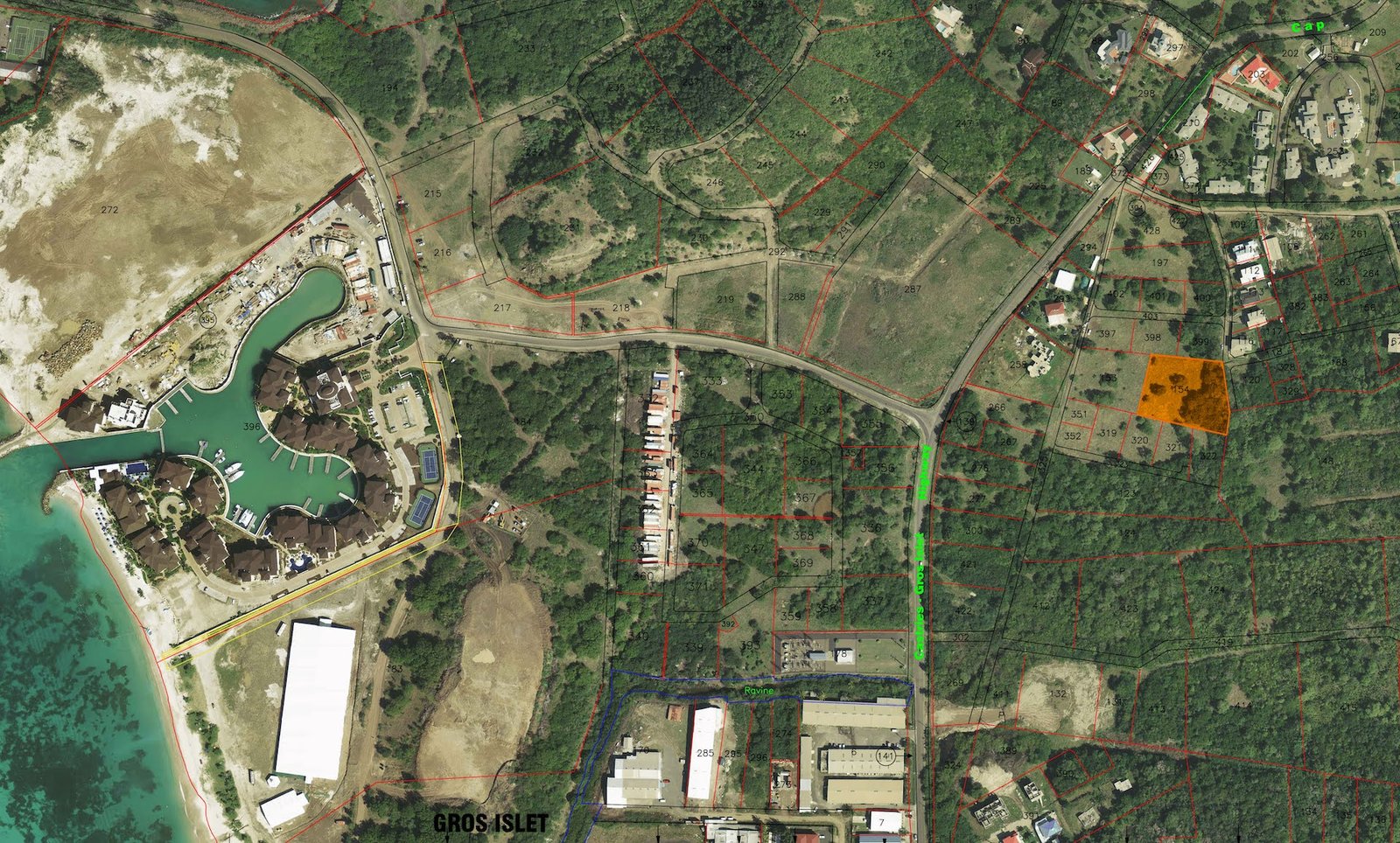 Satellite view of Satellite view of Land For Sale In Bellvue, Gros-Islet 2