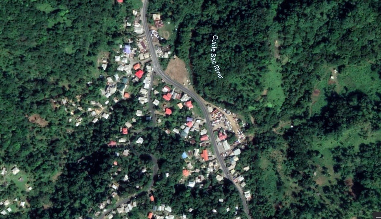 Satellite View of Almost An Acre of Commercial Land For Sale in Bexon, Castries