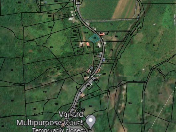Satellite view of Land For Sale In Anse La Raye, St Lucia