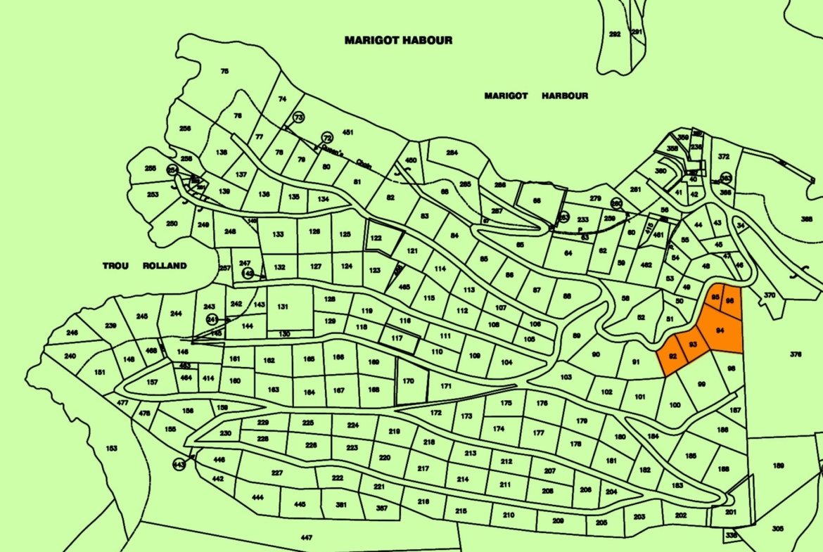 Map of Land for Sale in Marigot Bay