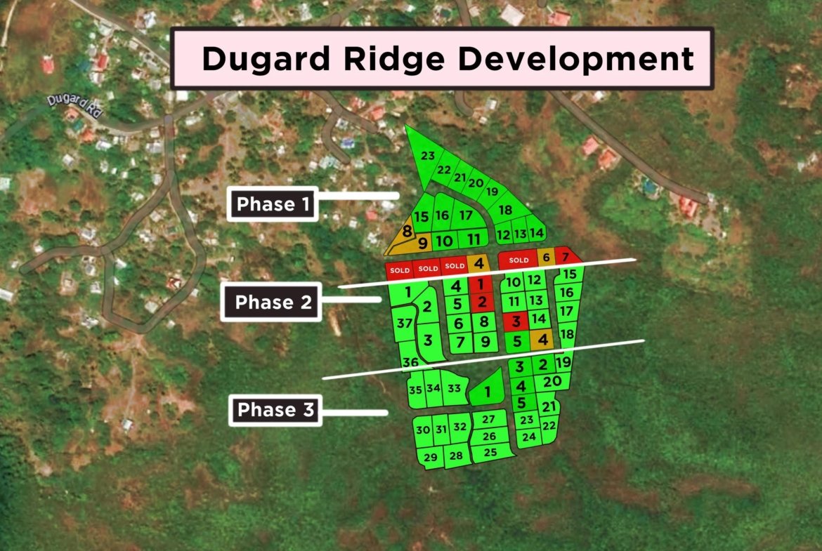 Satellite view Multiple Lots For Sale In Micoud