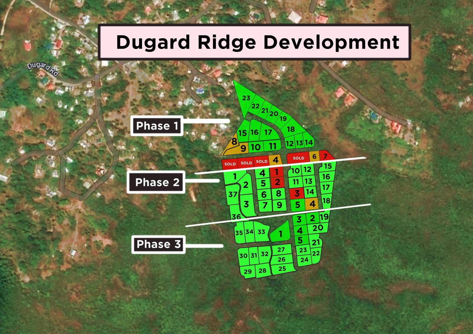 Satellite view Multiple Lots For Sale In Micoud