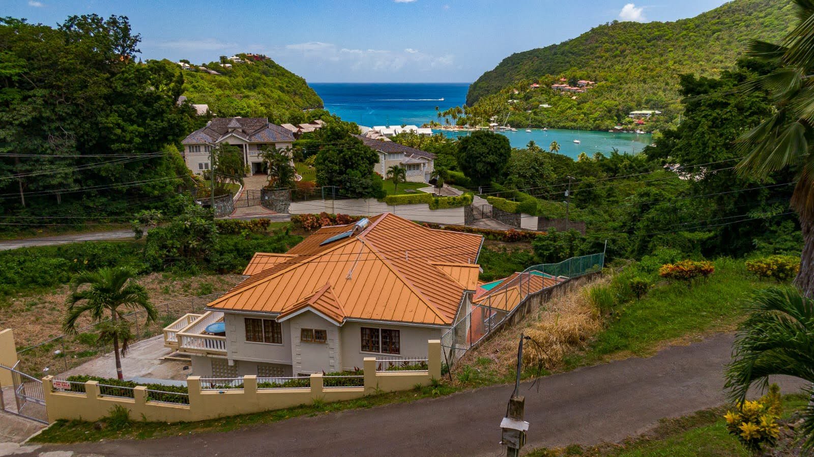 Aerial View Luxury Home For Sale In Marigot Bay 2