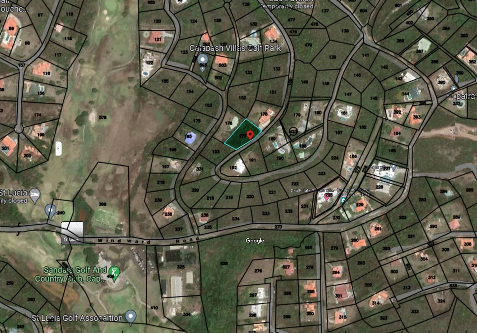 Satellite view of Lot For Sale In Cap Estate, Gros Islet