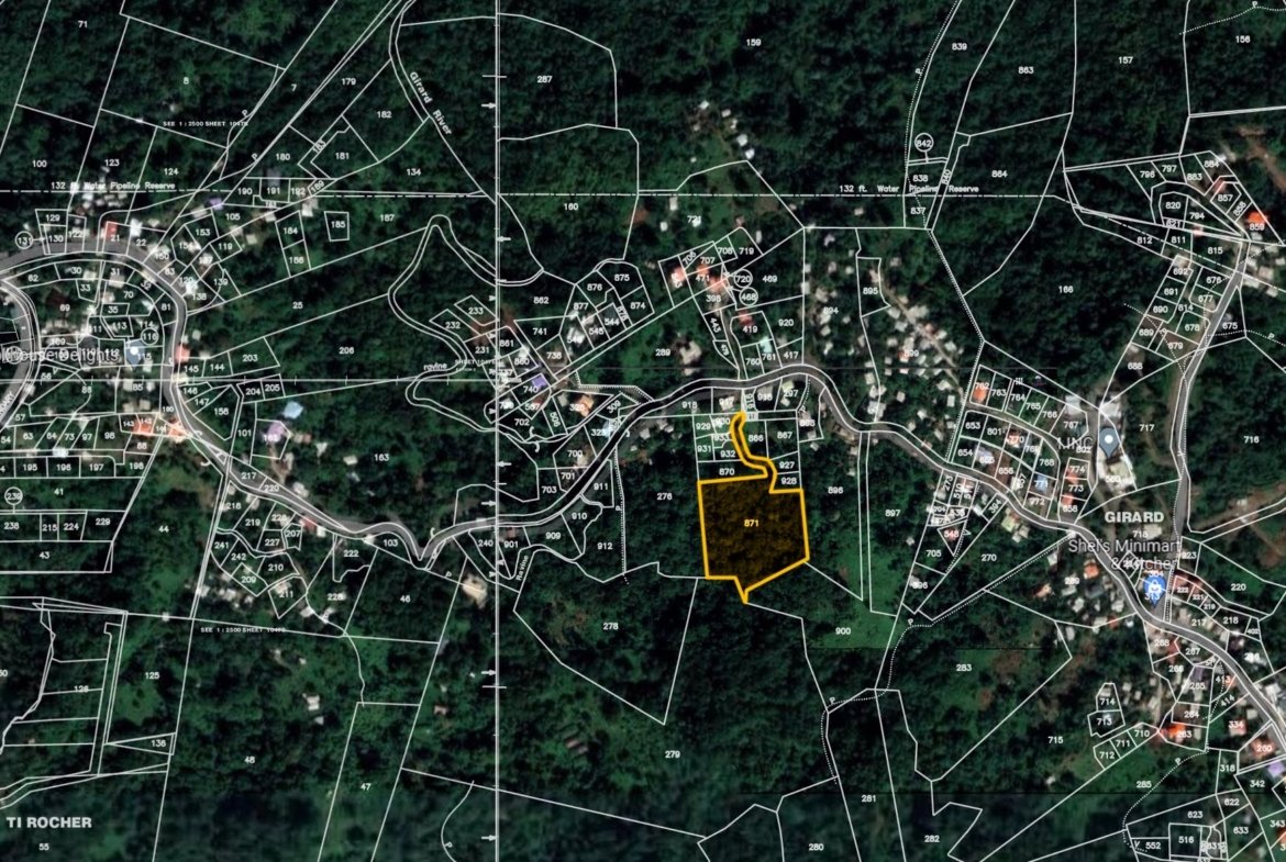Satellite view - 2 Acres of Land For Sale In Castries