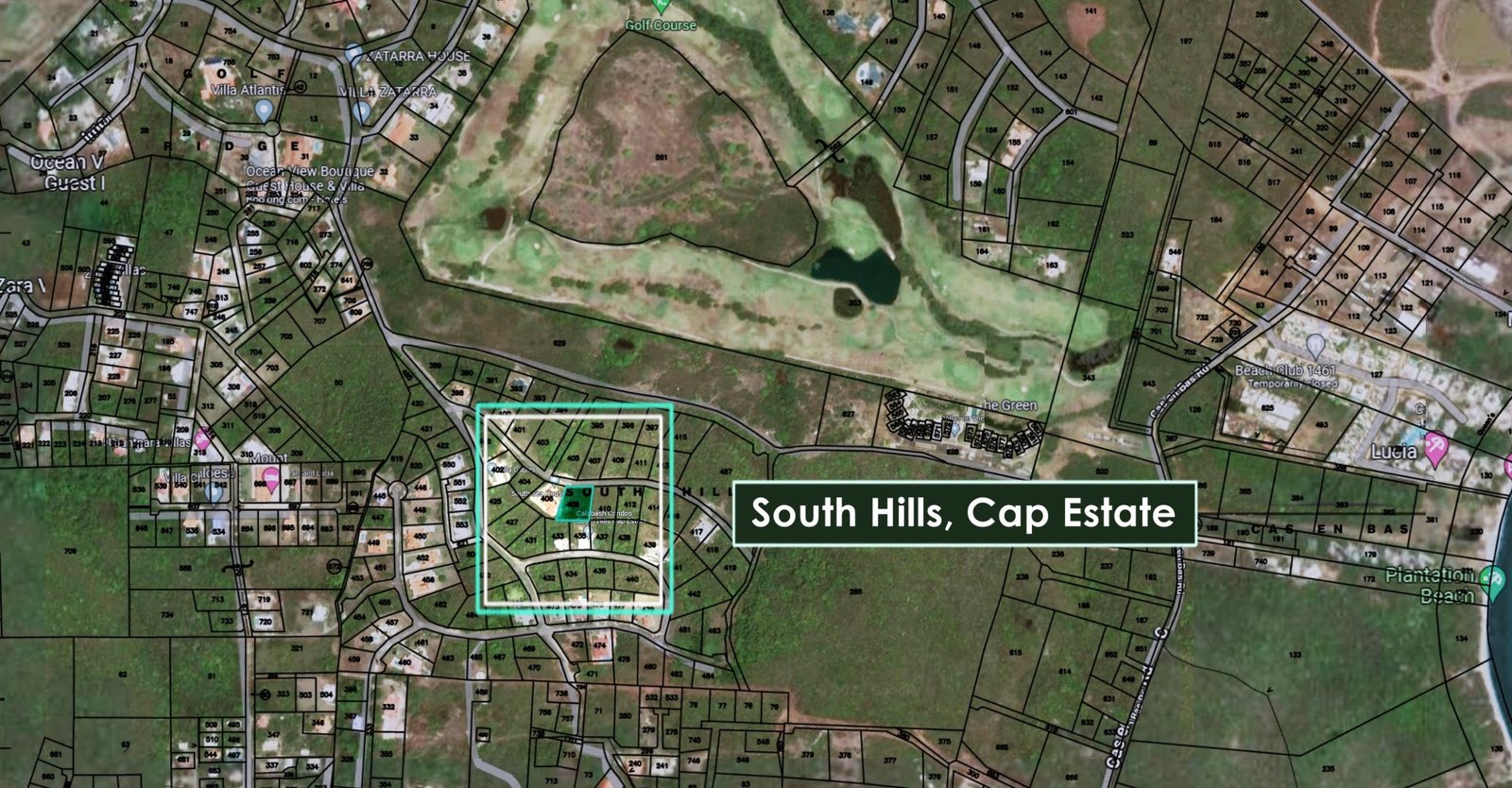 Satellite View of Beautiful Land for Sale in Gated Community located in Gros Islet