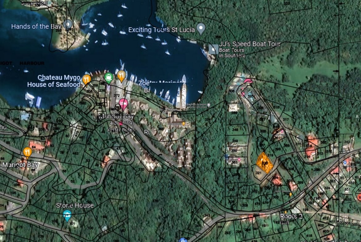 Satellite view of Home For Sale In Marigot Bay