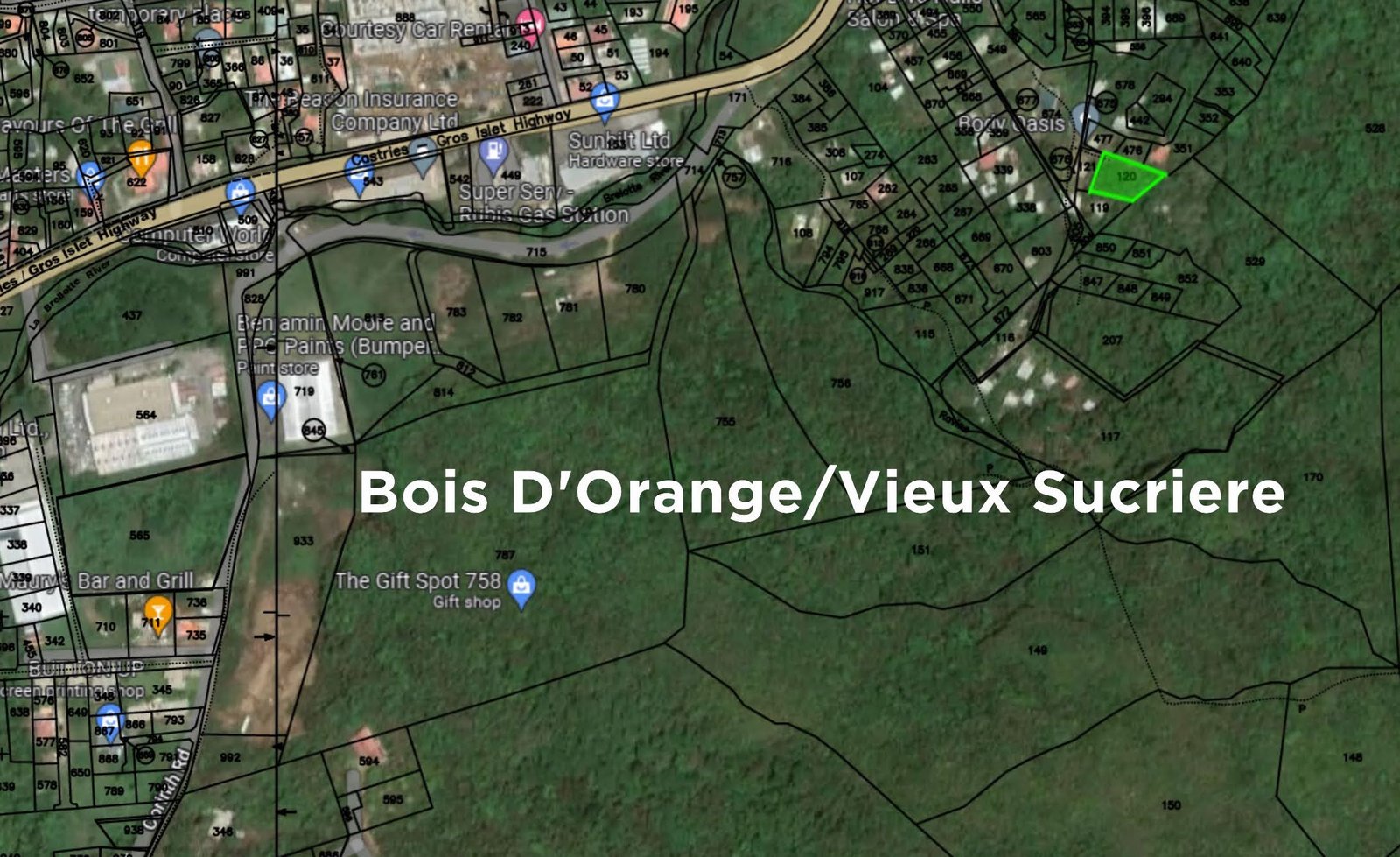 Satellite view of Land For Sale In Bois D'Orange - Great Value