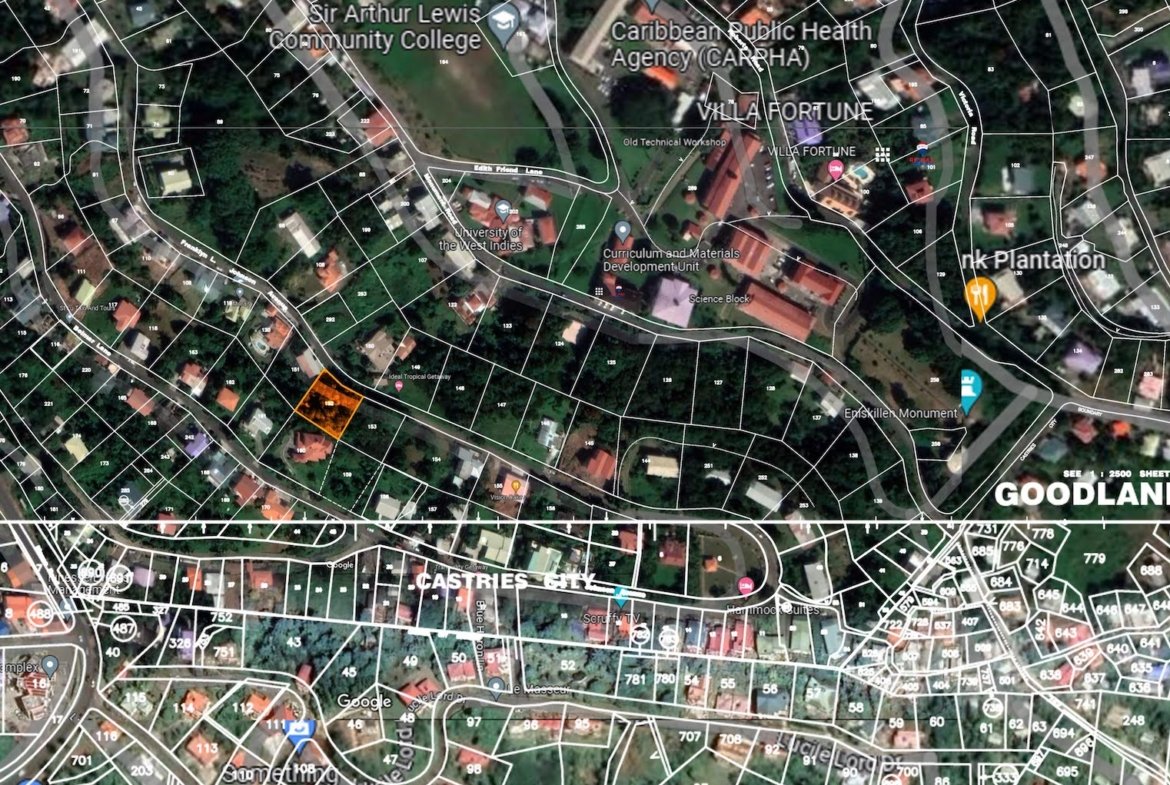 Satellite View - Land for sale in Morne Fortune - Castries