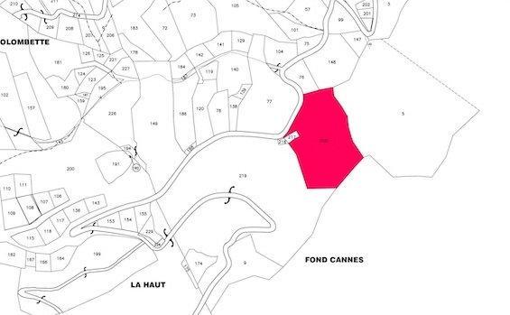 Map sheet view of Beautiful Land for Sale in Soufriere, St. Lucia