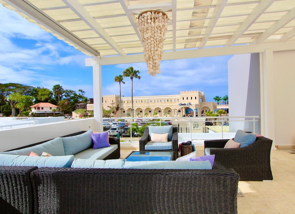 Patio of Sosua Ocean Village Apartment For Sale in Dominican Republic