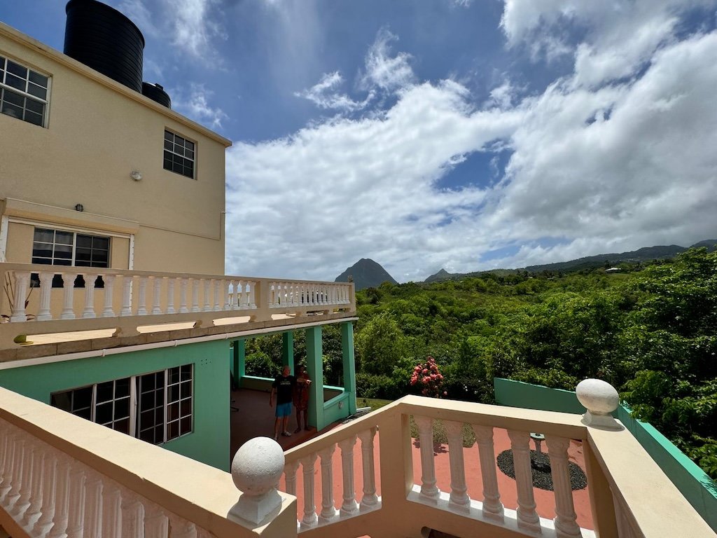 Choiseul Villa Exterior Back with Gros Piton